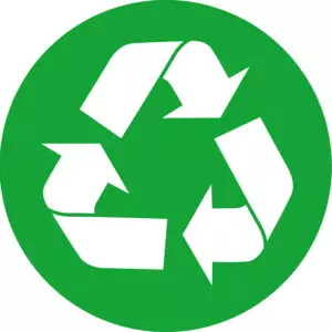Waste recycling logo - green circle icon.